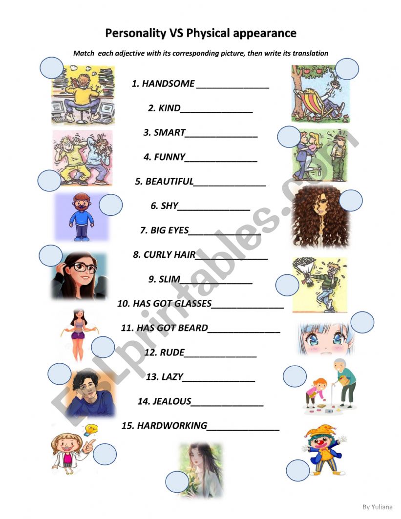 Personality Vs Physical Apperance VersiÓn Corregida Esl Worksheet By Yulig 3289