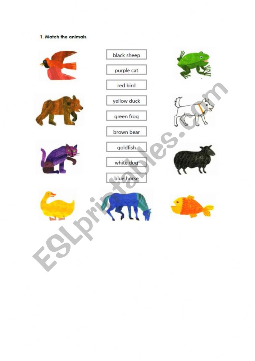 Animals activity worksheet