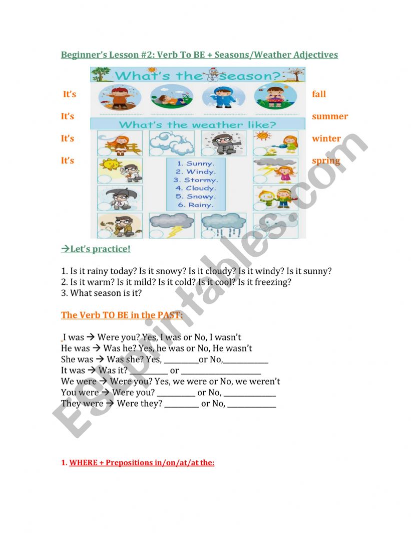 Beginner�s Worksheet worksheet