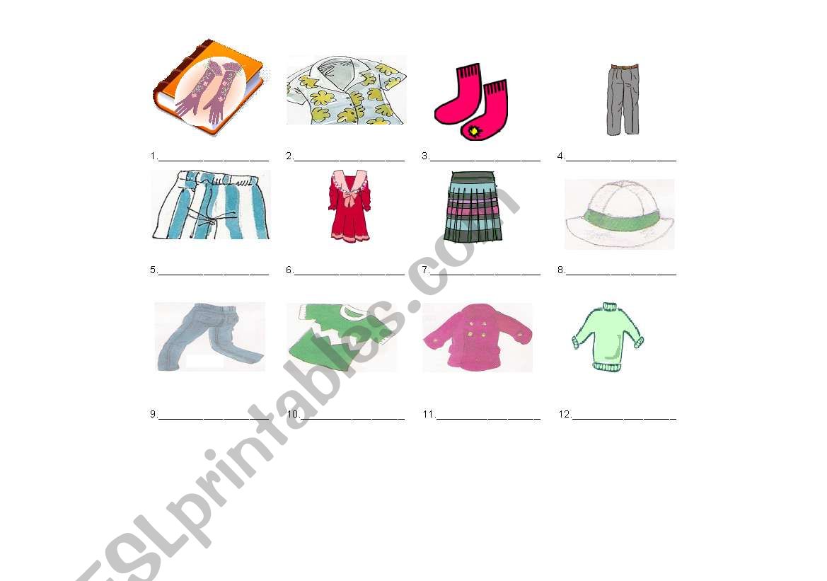 Clothes worksheet