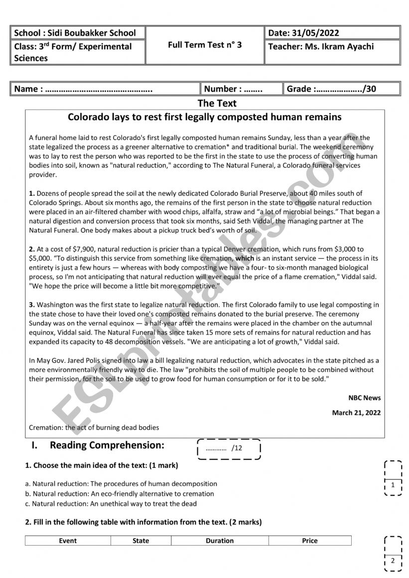 3rd-form-experimental-sciences-full-term-test-n-3-esl-worksheet