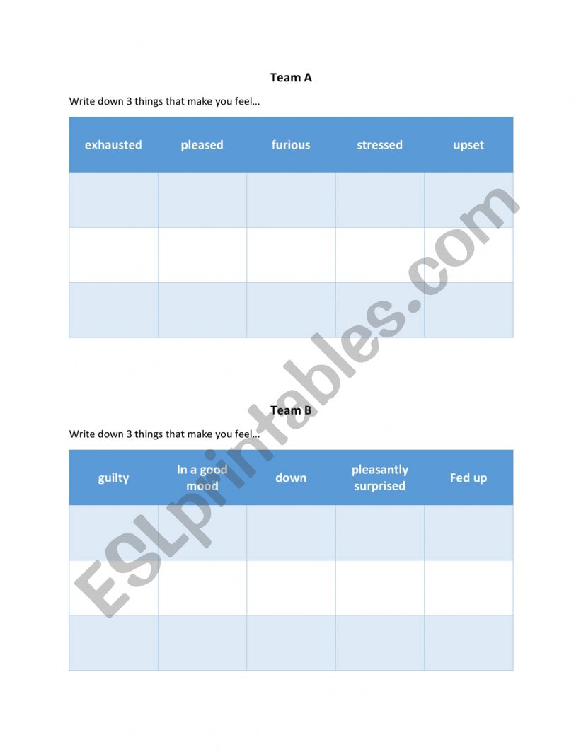 Extreme Adjective Association worksheet