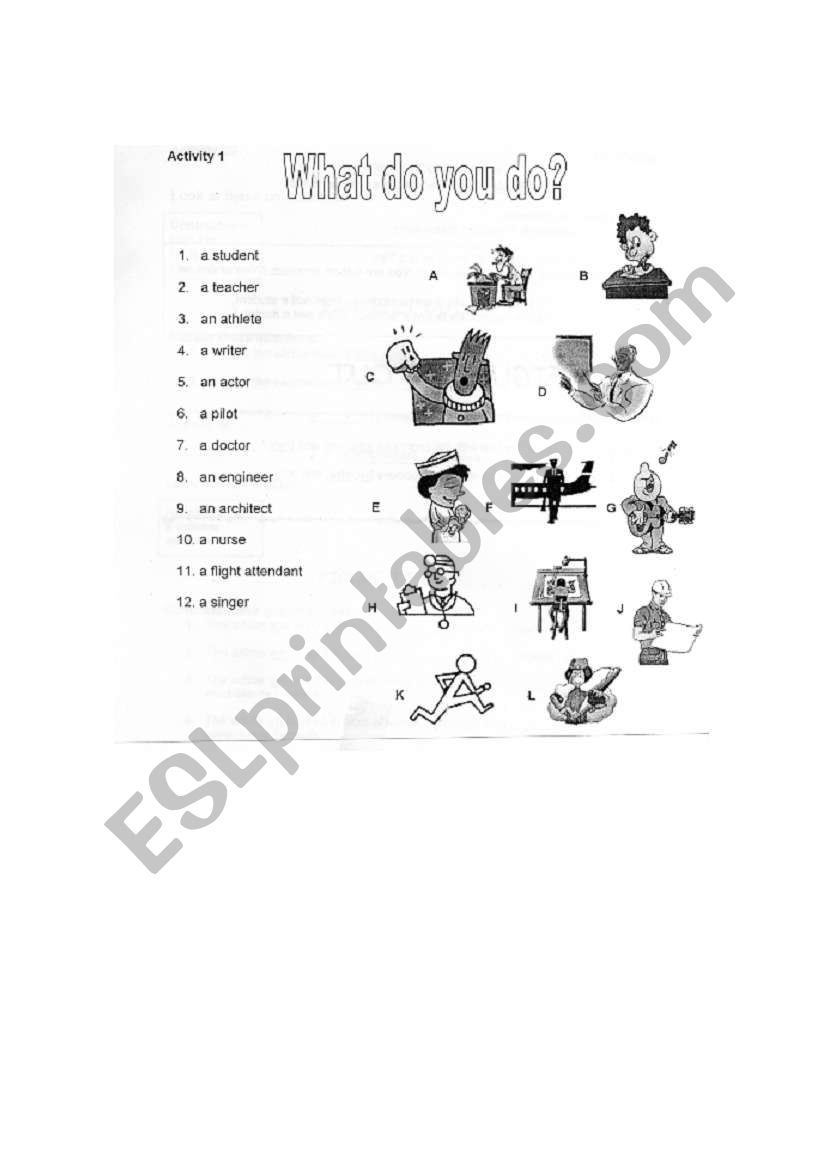 What do you do ? worksheet