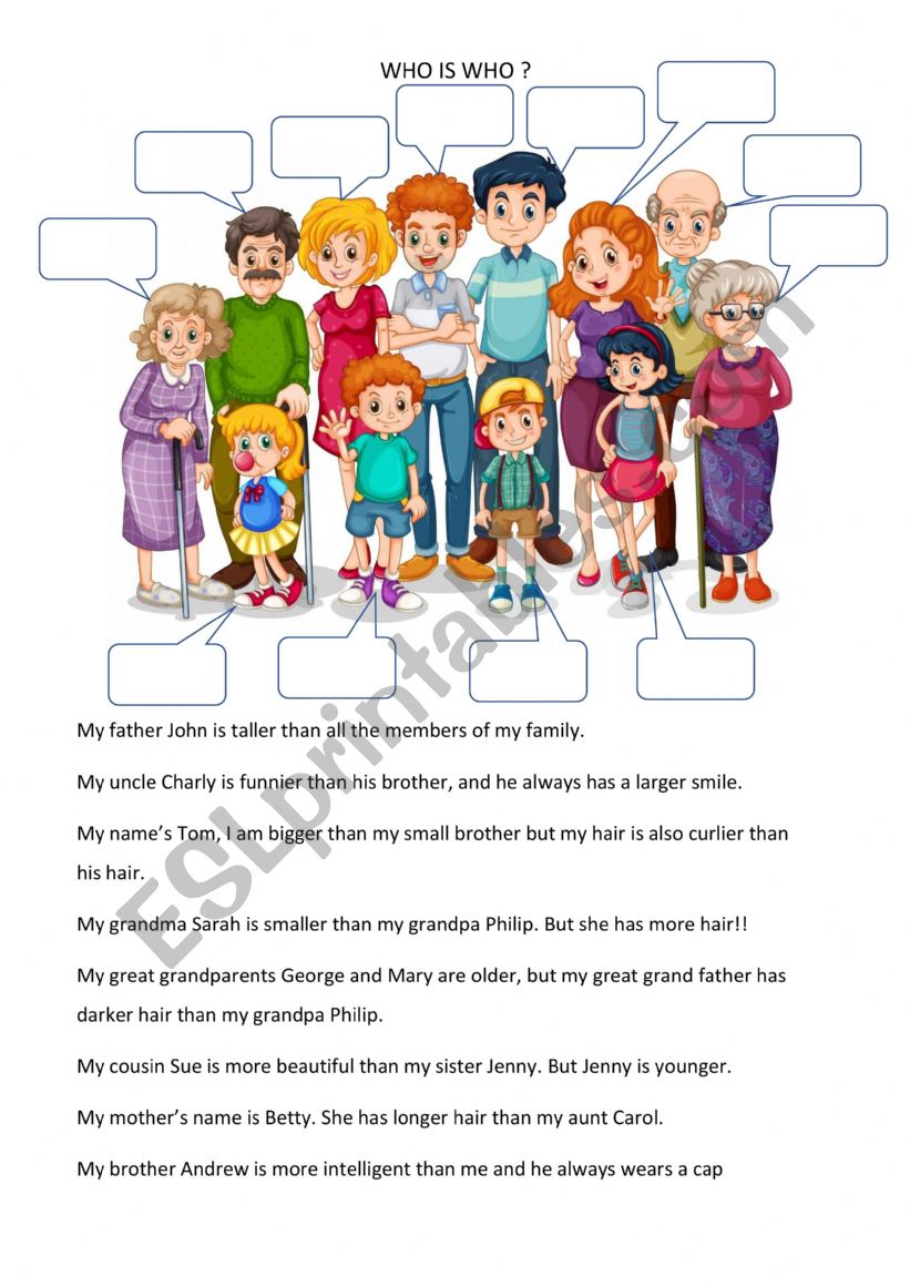 who is who - ESL worksheet by vg49