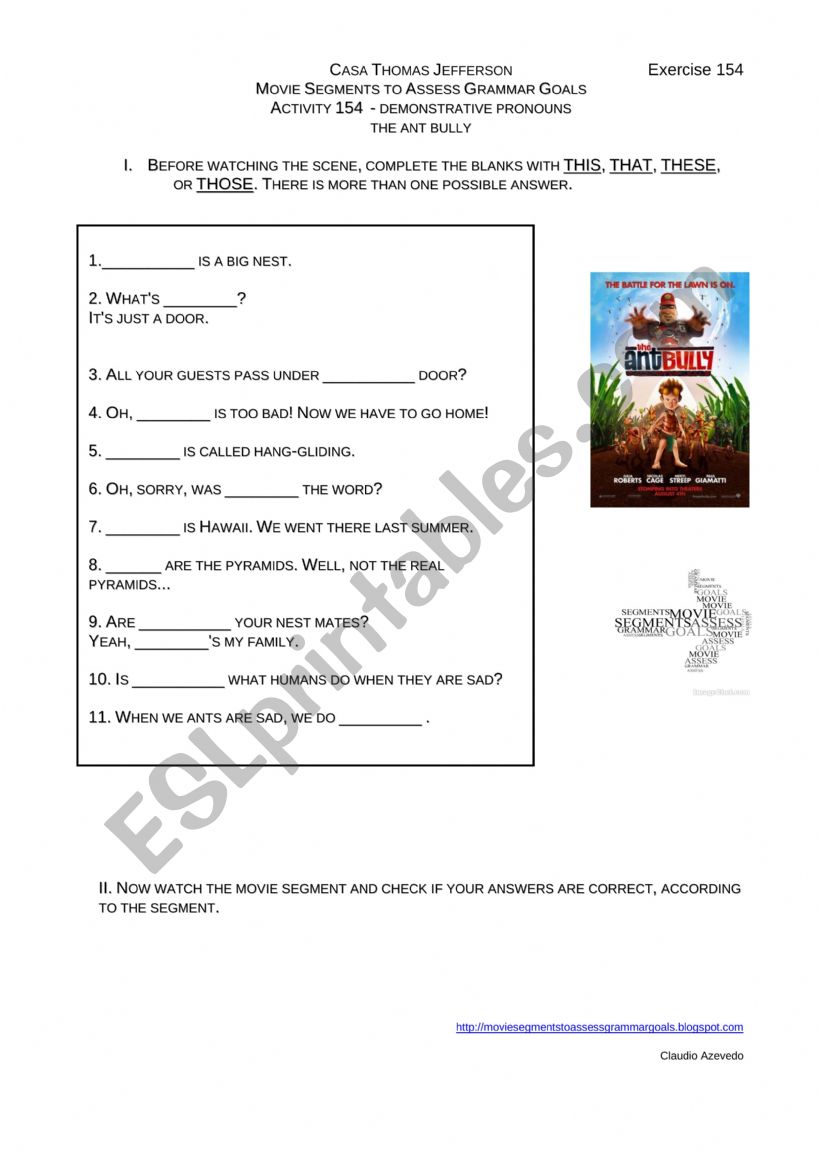 the ant bully worksheet