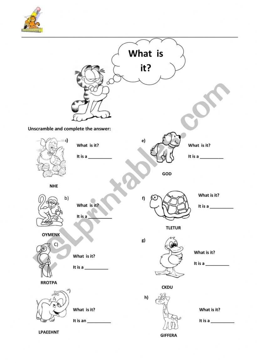 what is it? worksheet