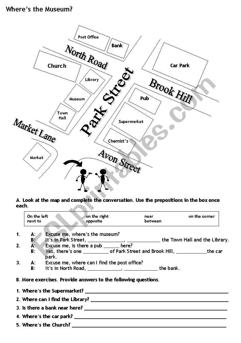 where´s the museum? - ESL worksheet by skarfreak