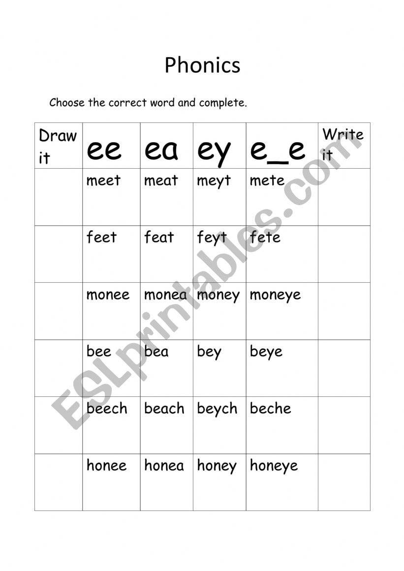 Phonics sound worksheet