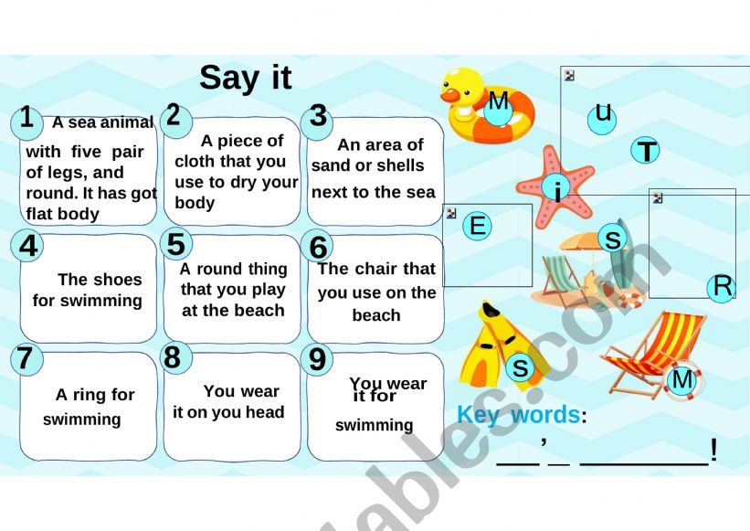 Summer riddels worksheet