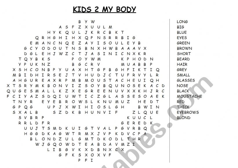 Physical description word search