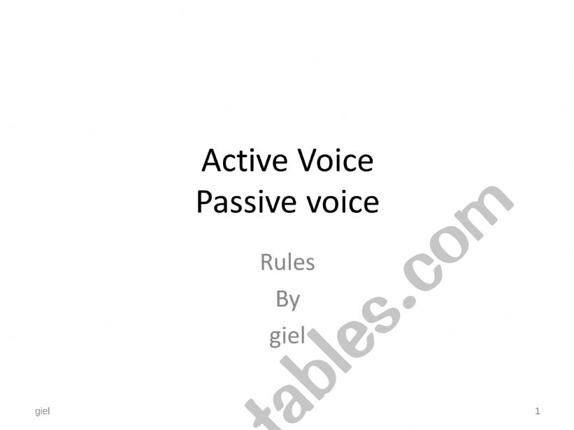 Active Passive Rules worksheet