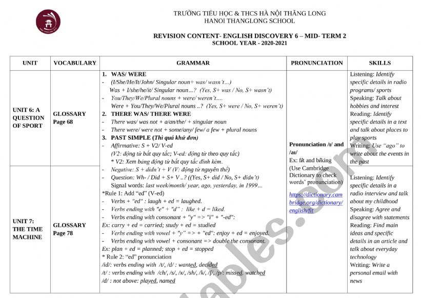 rvision worksheet