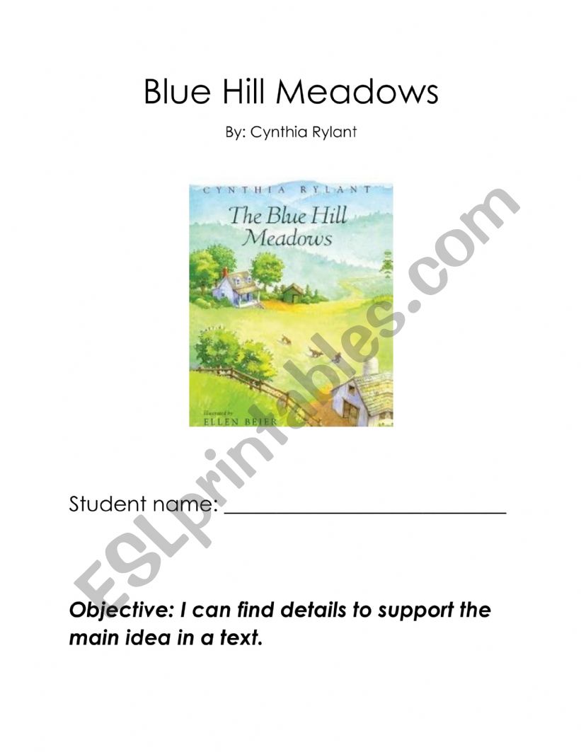 Blue Hill Meadows Packet worksheet