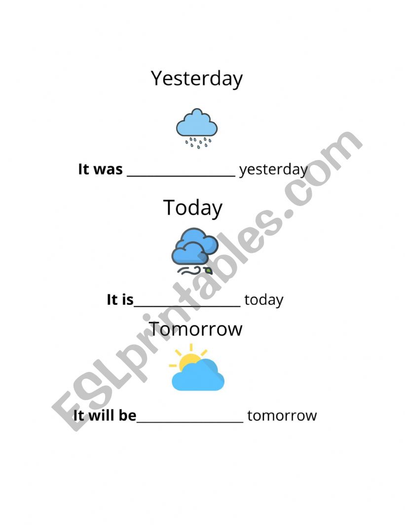 Weather with verb to be worksheet