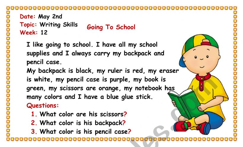 Colors Review worksheet