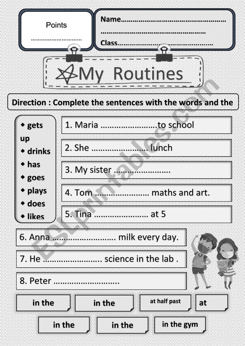 my routines worksheet