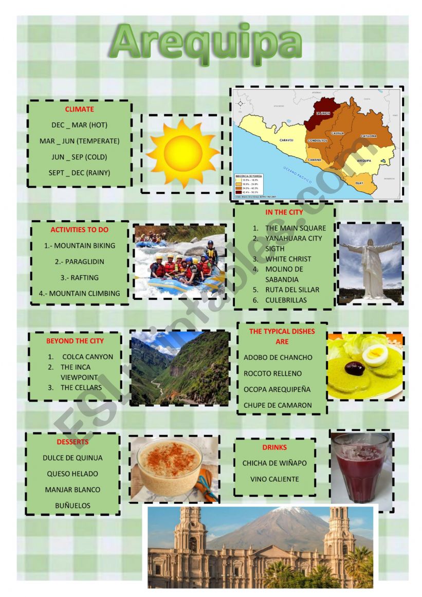 AREQUPA�S INFOGRAPHY worksheet