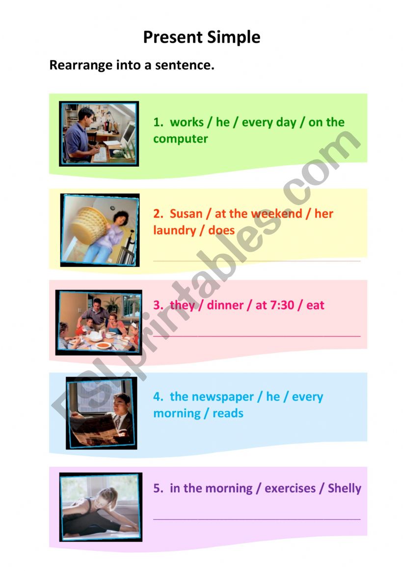 Present simple worksheet