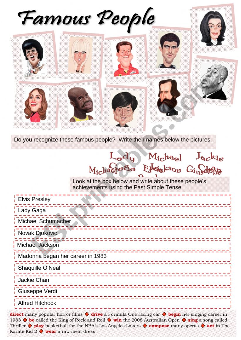 Famous People worksheet