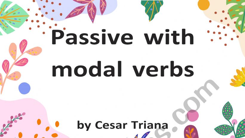 English Worksheets Passive Voice With Modal Verbs 