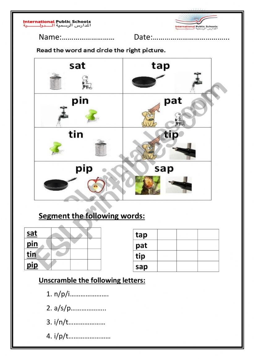 phonics worksheet