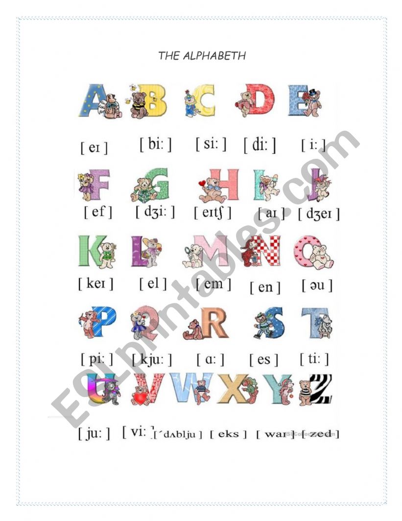 The alphabet worksheet