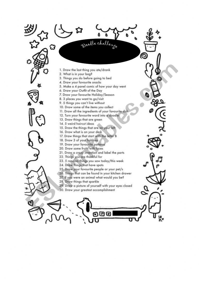 Doodle Challenge worksheet