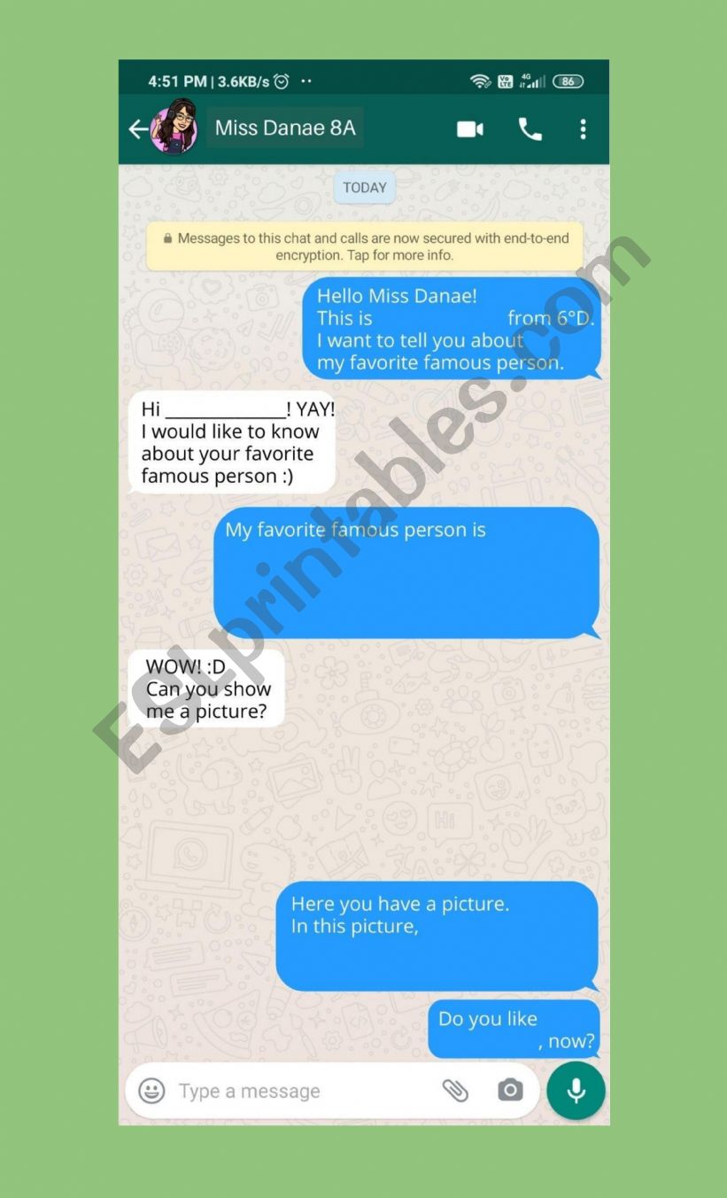 WHATSAPP MESSAGE  worksheet