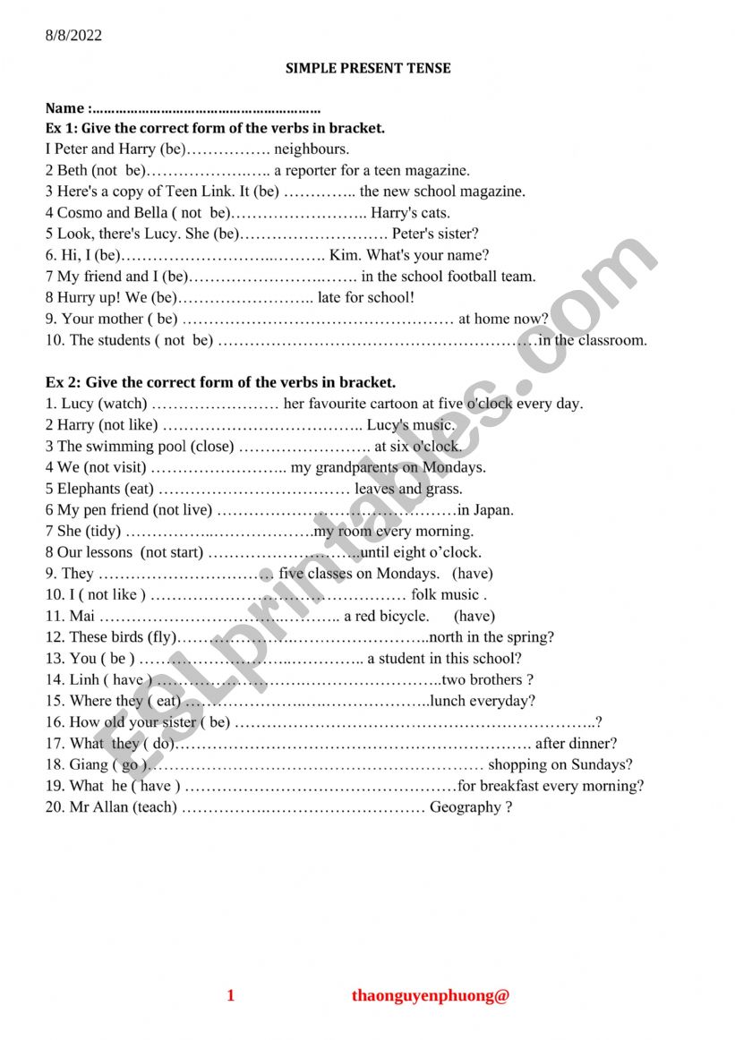 english-worksheets-simple-present-tense