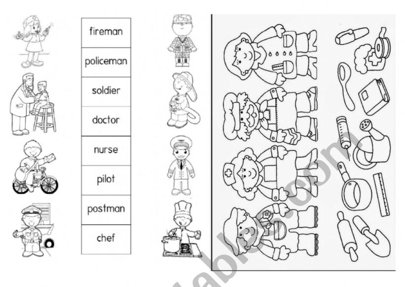 Jobs for kids worksheet