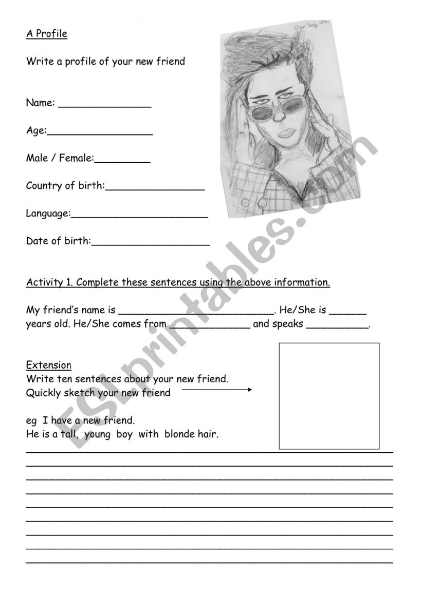 Student Personal Information  worksheet