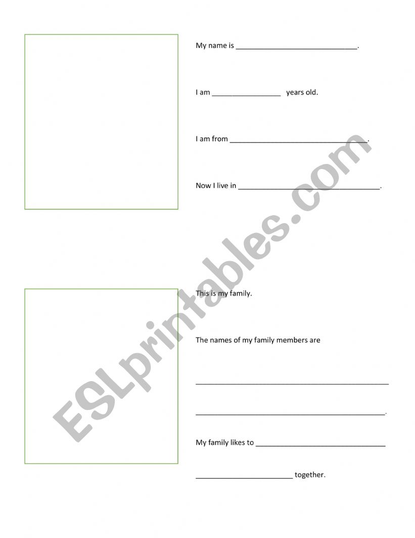 Newcomer Project worksheet