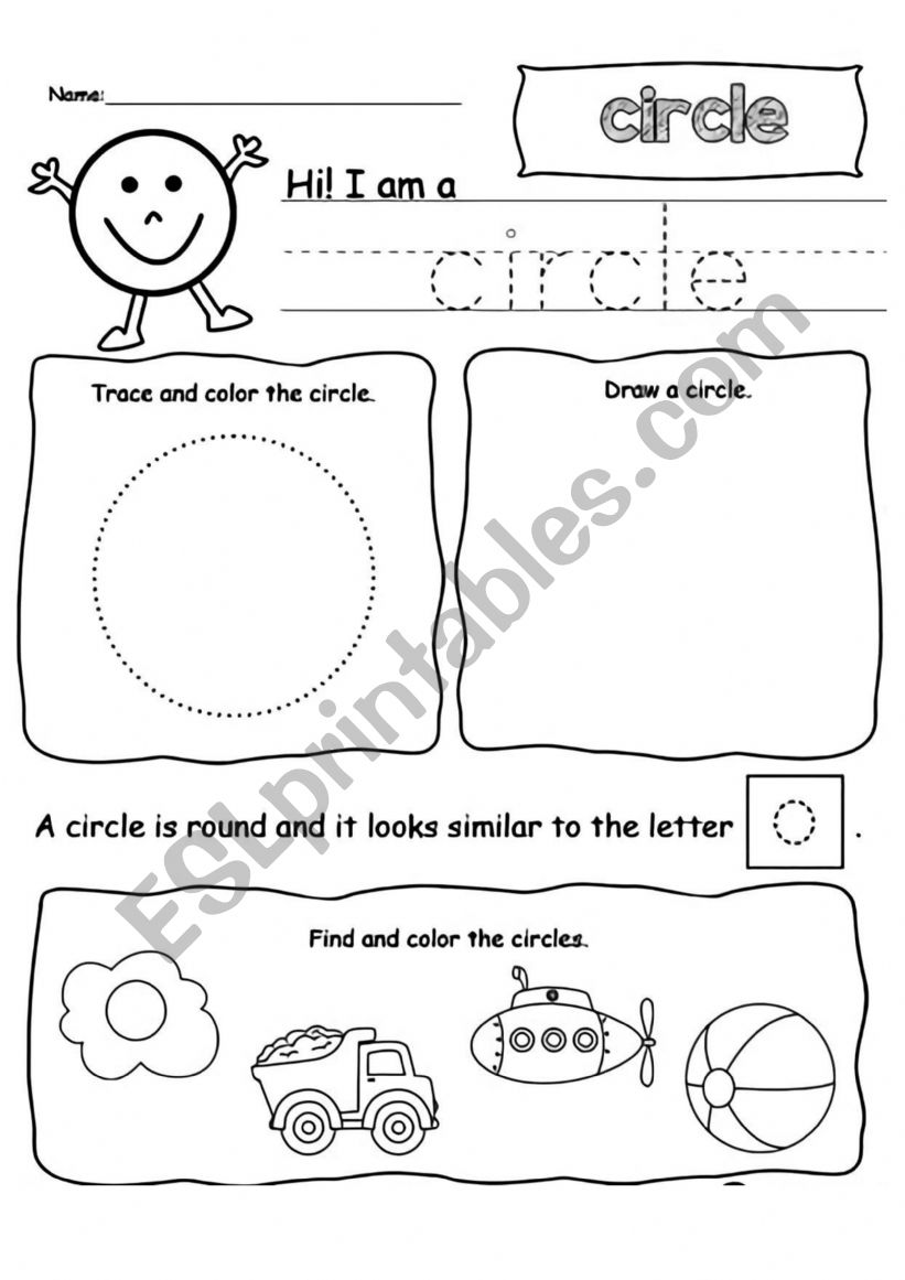 Circle Identification practice for kids