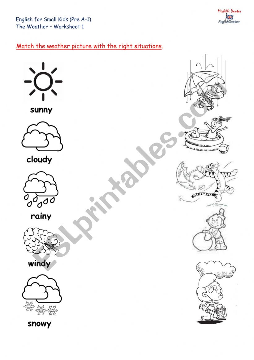 English Worksheets The Weather