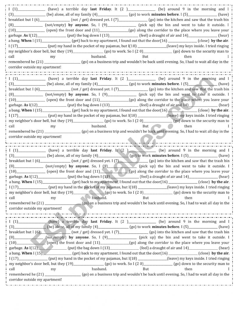 mixed tenses worksheet