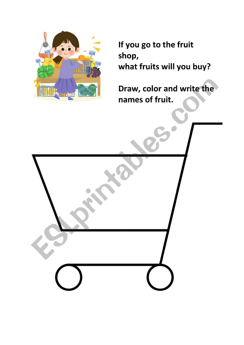 Fruit shopping worksheet