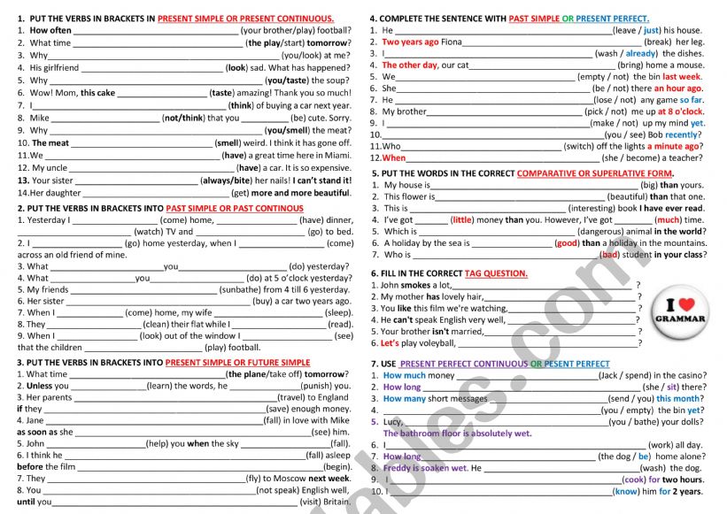 grammar revision for Tunisian students