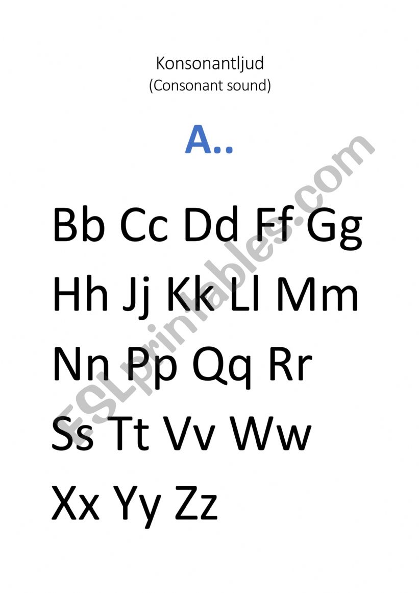 Consonants  worksheet