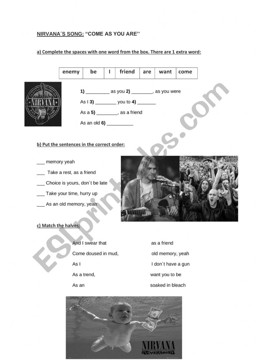 english-worksheets-nirvana-s-song-come-as-you-are