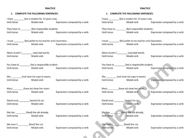 PRACTICE  worksheet