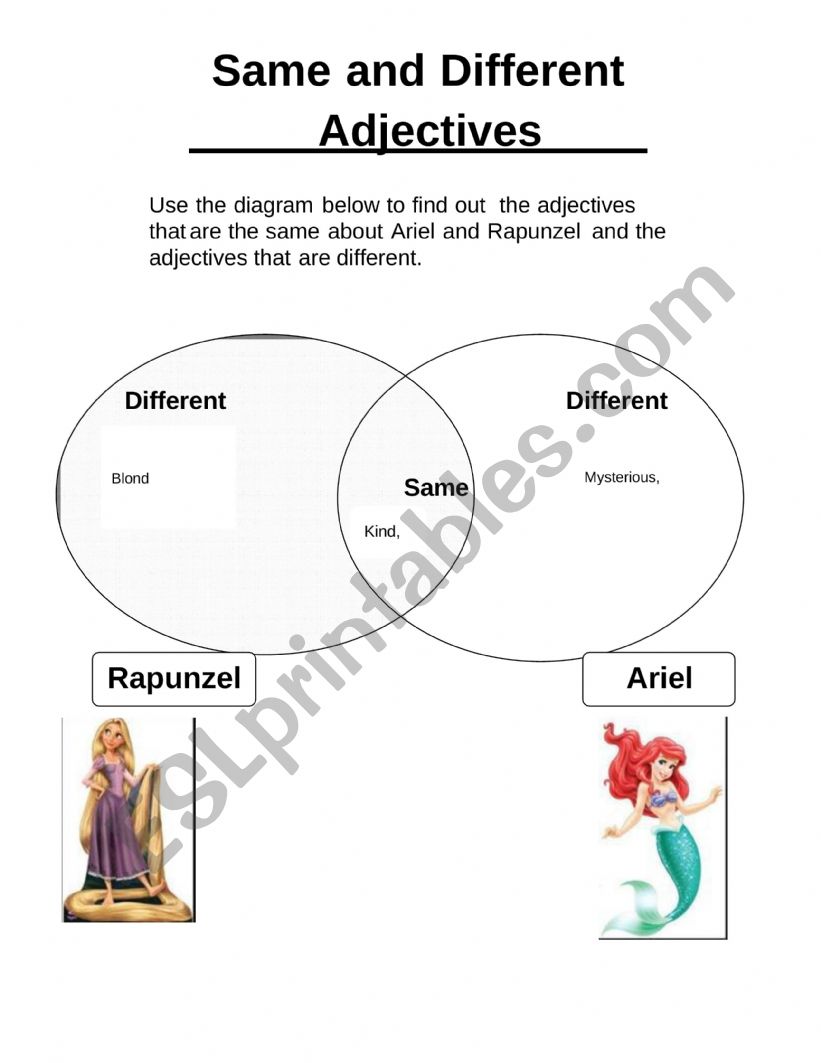 Adjective comparison worksheet