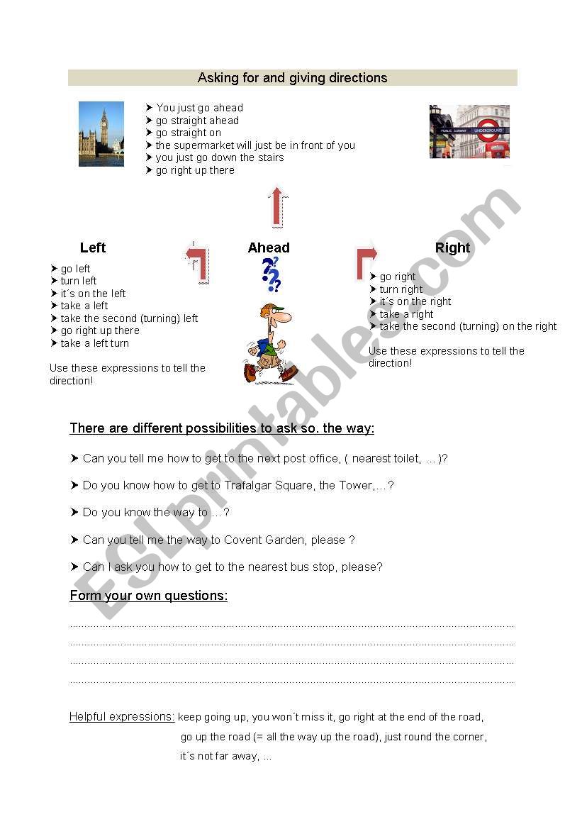 directions worksheet