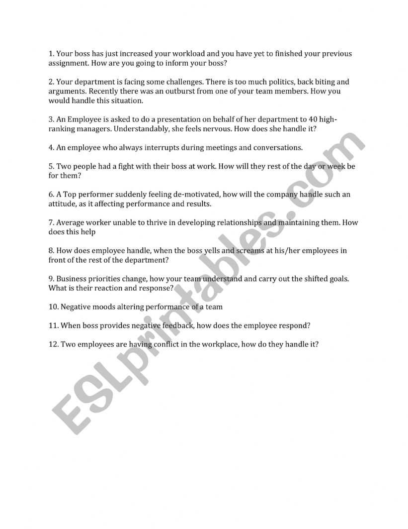 Emotional Intelligence  worksheet