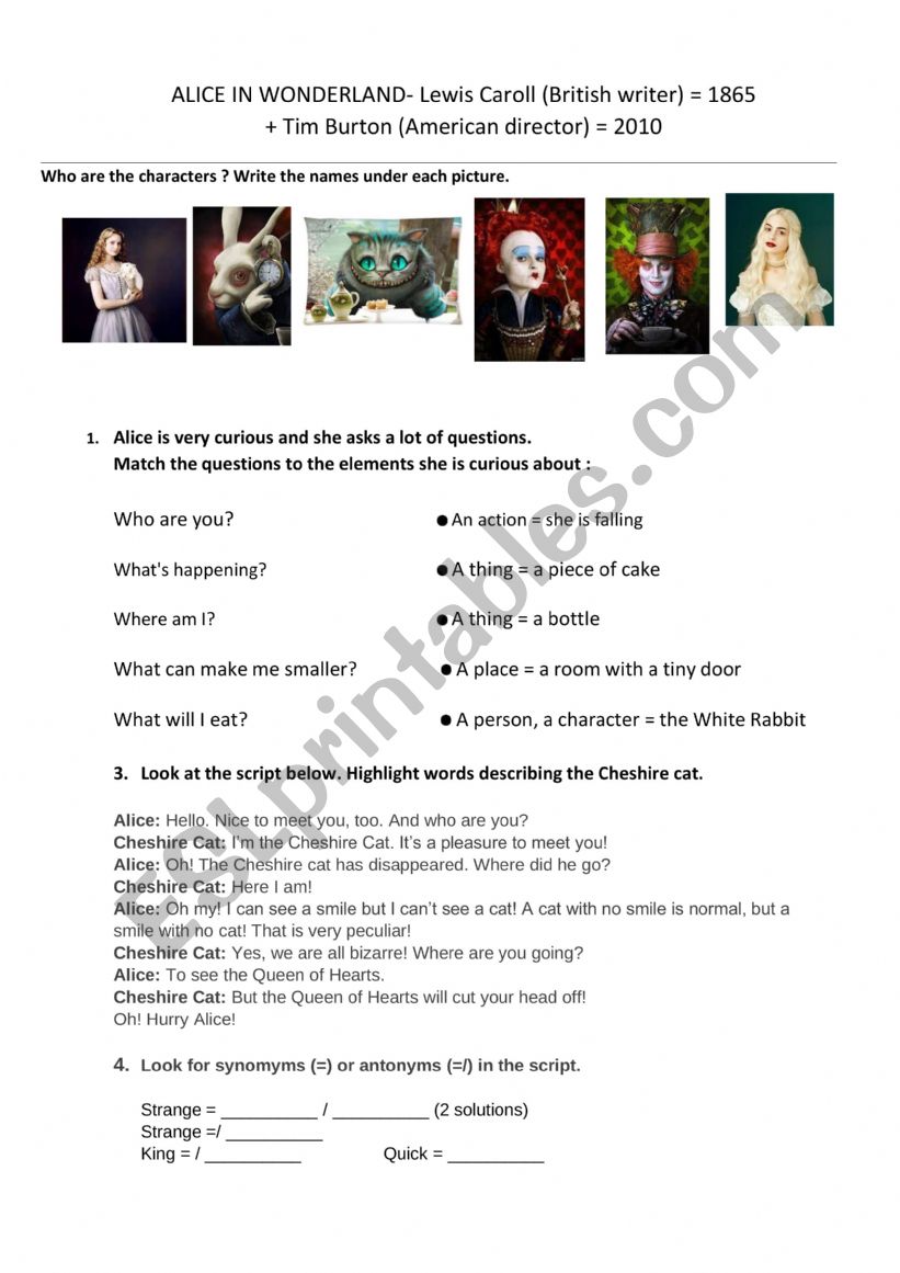 alice-in-wonderland-meeting-the-cheshire-cat-esl-worksheet-by-vent07