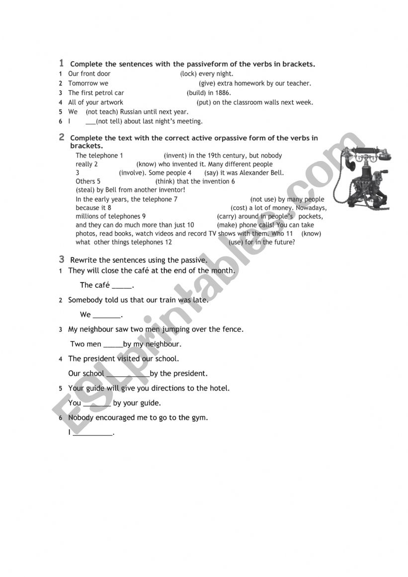 Passive voice review worksheet