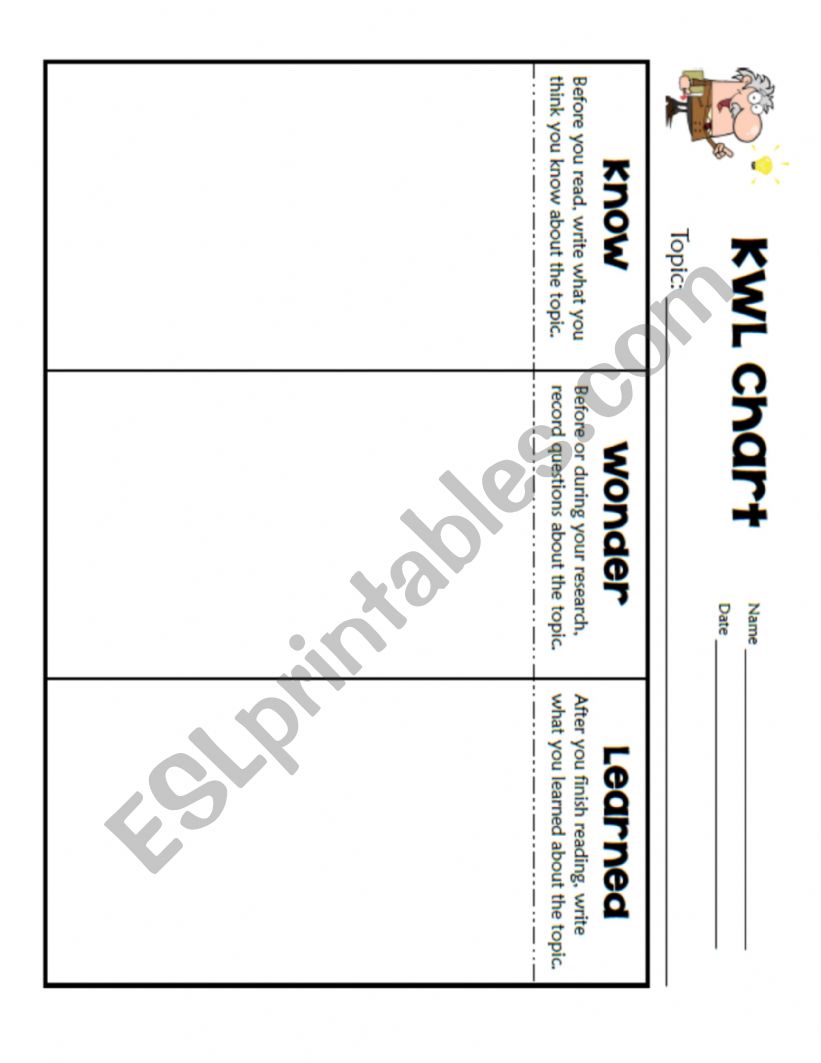 KWL Chart  worksheet