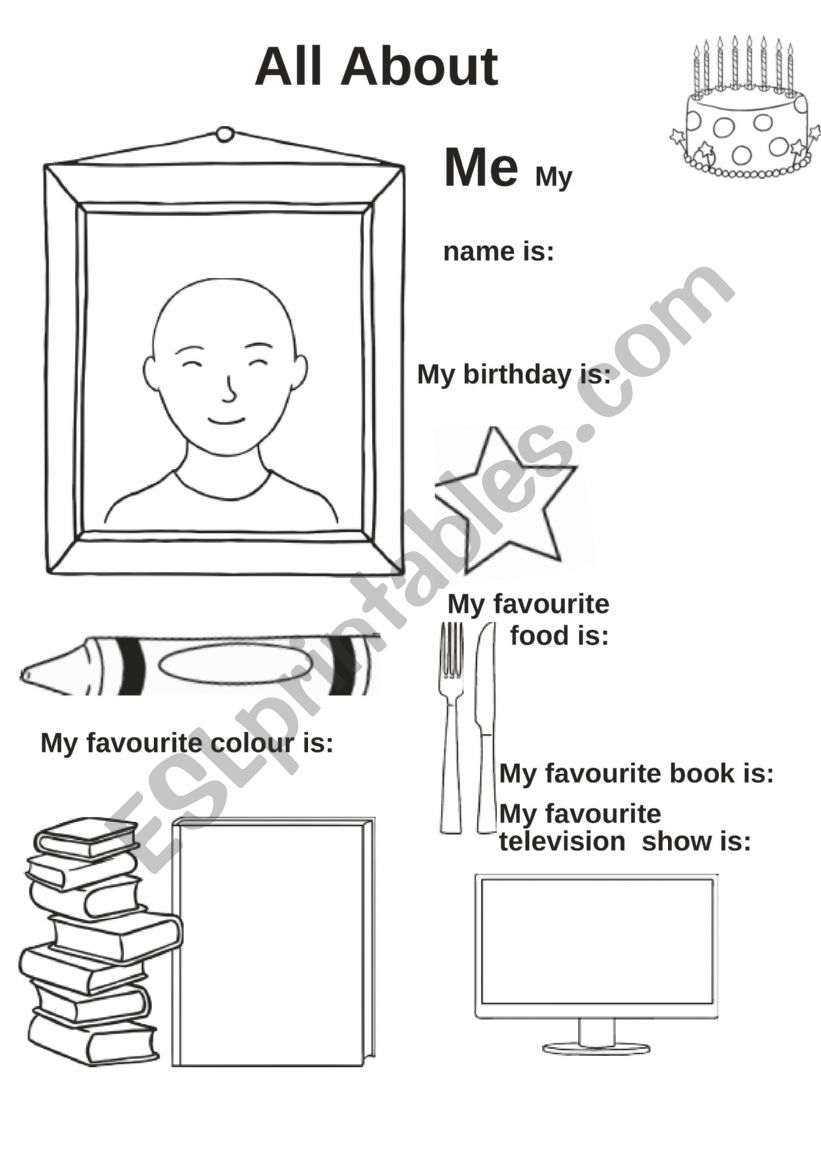 ALL ABOUT ME ESL Worksheet By Mariarecalde