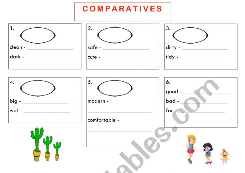 Comparatives theory + KEY worksheet