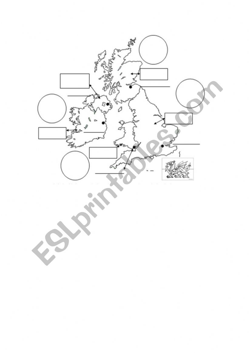 UK map worksheet