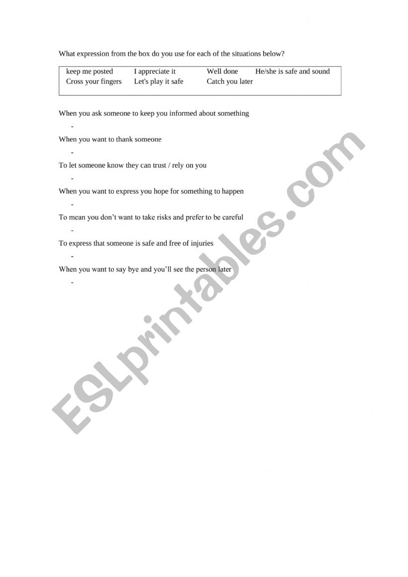 Idioms quiz worksheet